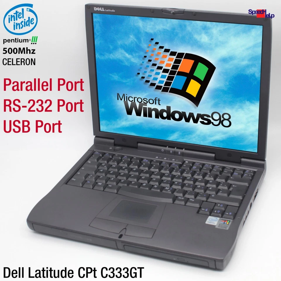 Dell Latitude Cpt C333Gt Notebook Laptop Windows 98 Parallel Port 256Mb Tv-Out - Image 1 of 4