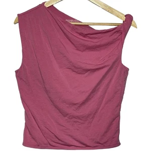 Abercrombie & Fitch AF Modal Pink Ruched Sleeveless Asymmetrical Blouse Size M - Picture 1 of 6
