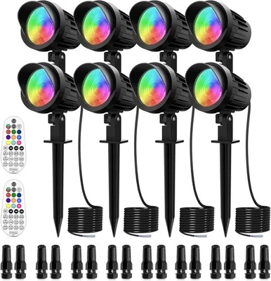 7W RGB Landscape Lights, DC/AC 12V 24V Low Voltage Landscape Lighting, RGB Color - Image 1 of 4