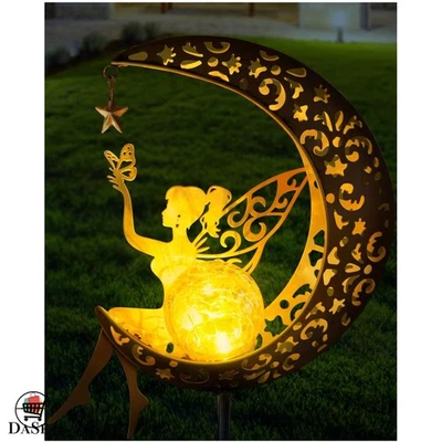 Luz solar de jardín para exteriores con motivo de hadas y luna - Regalo reflexivo para mamás Foto 1 de 4
