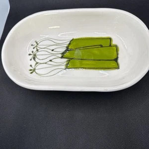 Green Onion Serving Dish MCM VTG Ardencraft Handmade Kate HTF 9” - Bild 1 von 4