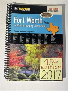Fort Worth Texas Street Guide 2017 Kappa MAPSCO Atlas Denton County TX Map - Picture 1 of 22