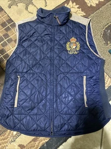 Damen Polo Ralph Lauren Steppweste dunkelblau Borte bestickt Krone XL - Bild 1 von 4