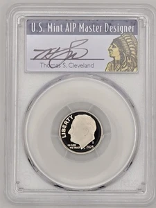 2025 S 10C Roosevelt Dime PCGS PR70DCAM FS Thomas Cleveland Native Signed Label - Picture 1 of 5