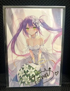 Hololive Tokoyami Towa 1th anniversary signed Post card - Picture 1 of 1