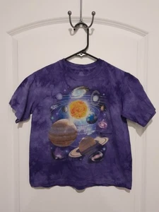 The Mountain Kids T-Shirt Medium Purple Tie Dye Solar System Galaxy Tee - Picture 1 of 7