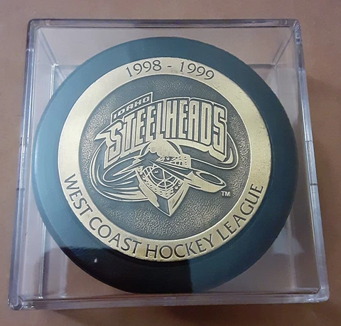 Rare Collectible Metal Insert Puck *1998-99 Idaho Steelheads Hockey WCHL Cover