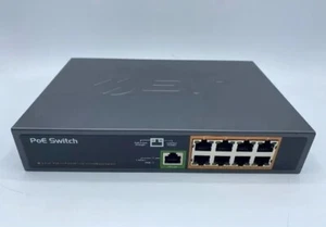 BV-Tech POE-SW801 8 PoE+ Ports With 1 Ethernet Uplink 120W Black New Open Box - Picture 1 of 16