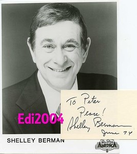 SHELLEY BERMAN Vintage Original Photo & 1974 Autograph Card RARE Signed Actor 