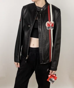 Schott NYC Chip Ganassi Racing IndyCar Target Scott Dixon Cafe Racer Jacket Sz 8 - Picture 1 of 11