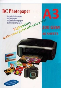 Photo Paper Premium Glossy A3 (297mm x 420mm) 200gsm White 40 Sheets - Afbeelding 1 van 3