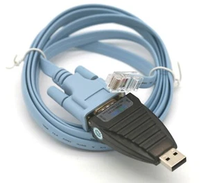 Cisco Compatible USB to Serial RJ45 DB9 Kit 72-3383-01 FTDI Console Cable - Picture 1 of 2