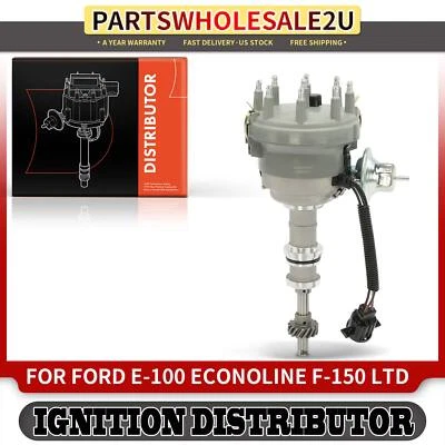 New Ignition Distributor with Cap and Rotor for Ford E-100 Econoline F-150 F-350 - Image 1 of 4