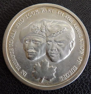 Grande medaglione Stati Uniti/Regno Unito D Day Eisenhower Montgomery 1944-1984 liberazione Europa - Foto 1 di 3