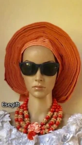 Gel automático Aso Oke, gel automático, gel automático naranja, engranajes africanos, congelador automático, - Imagen 1 de 4