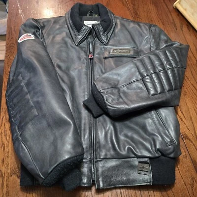 Vtg 1990 Polaris Medium Leather Hein Gericke Snowmobile Jacket Sz M - Image 1 of 4