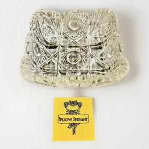 Antique Vintage Glass Imperial Nu Cut Pressed Glass Square Candy Dish - Picture 1 of 10