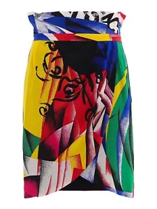 NWT VERSACE Abstract Art Picasso High Waisted Tulip Skirt Fall 2018 Sz 46 - Picture 1 of 8