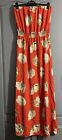 Topshop ladies strapless red maxi dress size 10