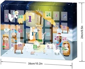 Nativity Scene Advent Calendar Set 24 Days of Christmas Countdown Calendar - Picture 1 of 5