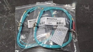 2X Monoprice OM3 Fiber-Optic Cable - LC/ST, 50/125 Type, MultiMode, Duplex, 10GB - Picture 1 of 2