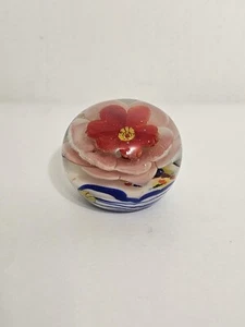 Cristallo vetro floreale rotondo 4 oz 3""w 1-1/2""H arredamento casa decorazione scrivania arte vetro - Foto 1 di 4