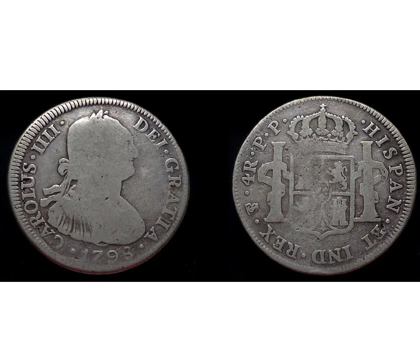 1798 SPANISH 4 REALES *HISTORICAL SILVER COIN* SEE PICS - Image 1 of 1