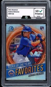 2021 Bowman #RRY-AG Andres Gimenez GRADED 10 GEM Mint Rookie RC New York Mets - Picture 1 of 2