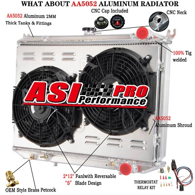 2Row Radiator Shroud Fan for 86-94,92 Nissan D21 95-1997 Nissan Pickup 2.4L 3.0L - Image 1 of 4