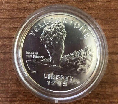 1999-P UNC Yellowstone Silver One Dollar Coin: Scarce, Only 187,595 Minted - Image 1 of 2