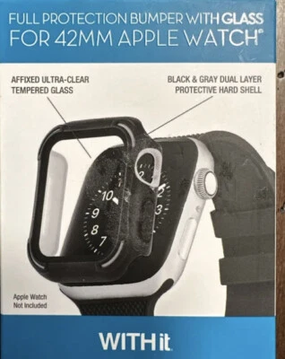Parachoques de protección completa con cristal para Apple Watch de 42 mm color: negro Foto 1 de 2