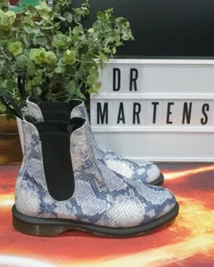 Stivali Chelsea Dr Martens Flora grigio chiaro serpente pelle asciano taglia UK 4 - Foto 1 di 11