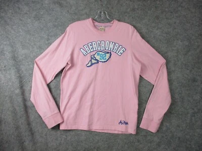 Camisa vintage Abercrombie & Fitch para mujer rosa mediana 100 % algodón mangas largas Foto 1 de 4