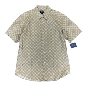 Brand New VTG Stussy Double S Monogram Gucci Rip Button Up Cease Designer AOP - Picture 1 of 2