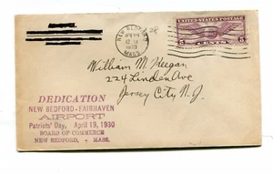 Copertura filatelica cachet DEDICA NUOVO BEDFORD FAIRHAVEN AEROPORTO 1930 - Foto 1 di 2