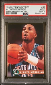 PSA 9 MINT MC 1993 LEGENDS SPORTS MEMORABILIA ALONZO MOURNING #31 HORNETS B190 - Picture 1 of 2