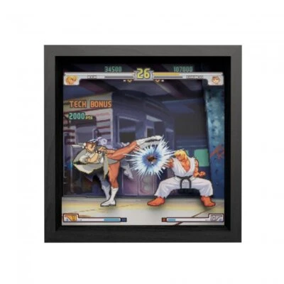 Pixel Frames Street Fighter III 3rd Strike Moment #37 9x9 inches Shadow Box Art - Image 1 of 4