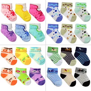 6er oder 12er Pack NEUGEBORENE Unisex Kleinkind Baby Socken 0-6 Monate - Bild 1 von 7