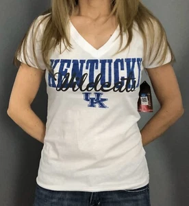 Kentucky Wildcats Women's White V-Neck T-Shirt - Picture 1 of 4