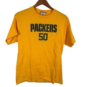Green Bay Packers #50 AJ Hawk Yellow Reebok Shirt Boys XL 18/20 NFL Football - Picture 1 of 7