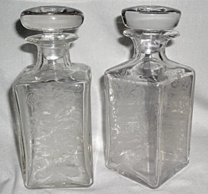 1~ Victorian DOLPHIN GRAPE VINE 4 Side HAND Etched Blown 19th-C CRYSTAL DECANTER - Picture 1 of 12