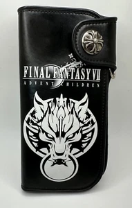 Final Fantasy VII Advent Children Black Leather Wallet with Button Snap Rare - Picture 1 of 8