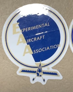 VINTAGE EAA Experimental Aircraft Association Decal Sticker 3" Round Outside - Picture 1 of 9