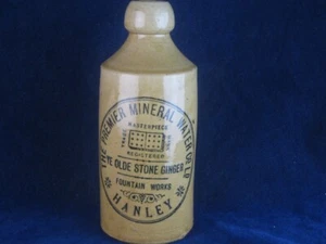 41467 Old Vintage Antique Printed Ginger Beer Bottle Hanley Domino - Foto 1 di 11