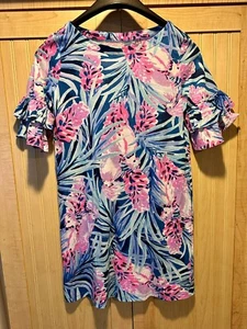 Lilly Pulitzer Dress Girls Sz XL 12-14 Mini Lula Mr Peacock Blue Tweethearts - Picture 1 of 3