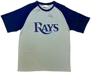 KEVIN KIERMAIER CHRIS ARCHER SIGNED Autographed T.B. RAYS SHIRT JSA CERTIFIED - Picture 1 of 9