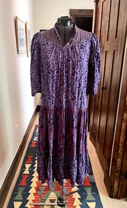 Anastasia Paris Vintage Dress Size 38 3/4 Sleeves Purple/Lavender/Maroon EUC - Picture 1 of 4