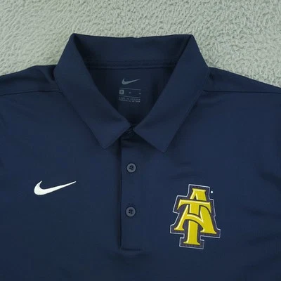 North Carolina A&T Aggies Shirt Polo Mens Medium Blue NCAA College Nike Golf Top - Image 1 of 4
