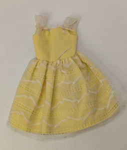 Vintage 60er Jahre Skipper Barbie Puppe Blumenmädchen gelb Spitzenkleid #1904 - Bild 1 von 9