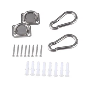 Pad Eye Hooks 2 PCS M8 Heavy Duty Square Stainless Steel Pad Eye Plate Hooks ... - Picture 1 of 7